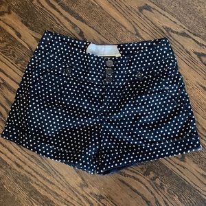 Navy polka dot shorts